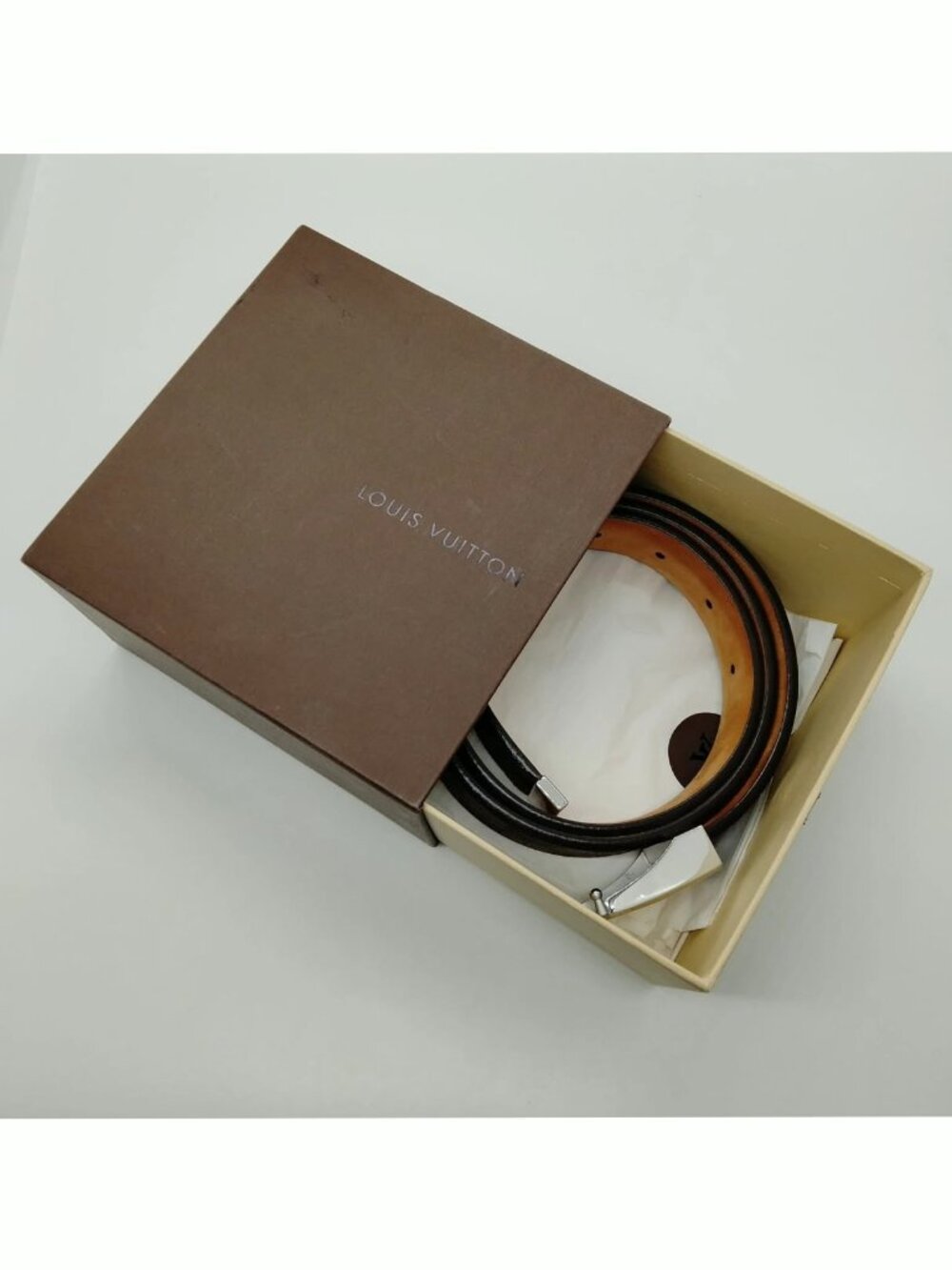 Authentic Louis Vuitton Damier Ebene Belt Silver Buckle Luxury Designer - Picture 11 of 11